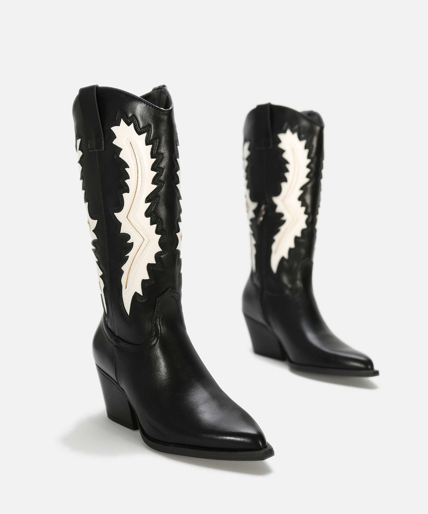 Botas cowboy com salto bicolor image number null